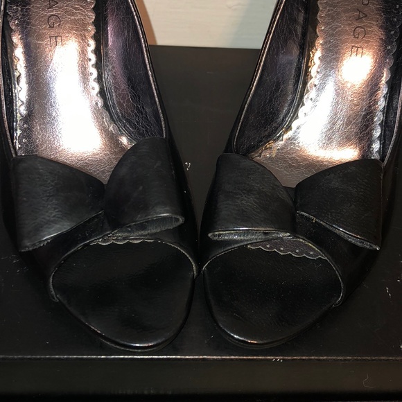 Rampage - Black High Open Heel with Bow - Picture 6 of 8